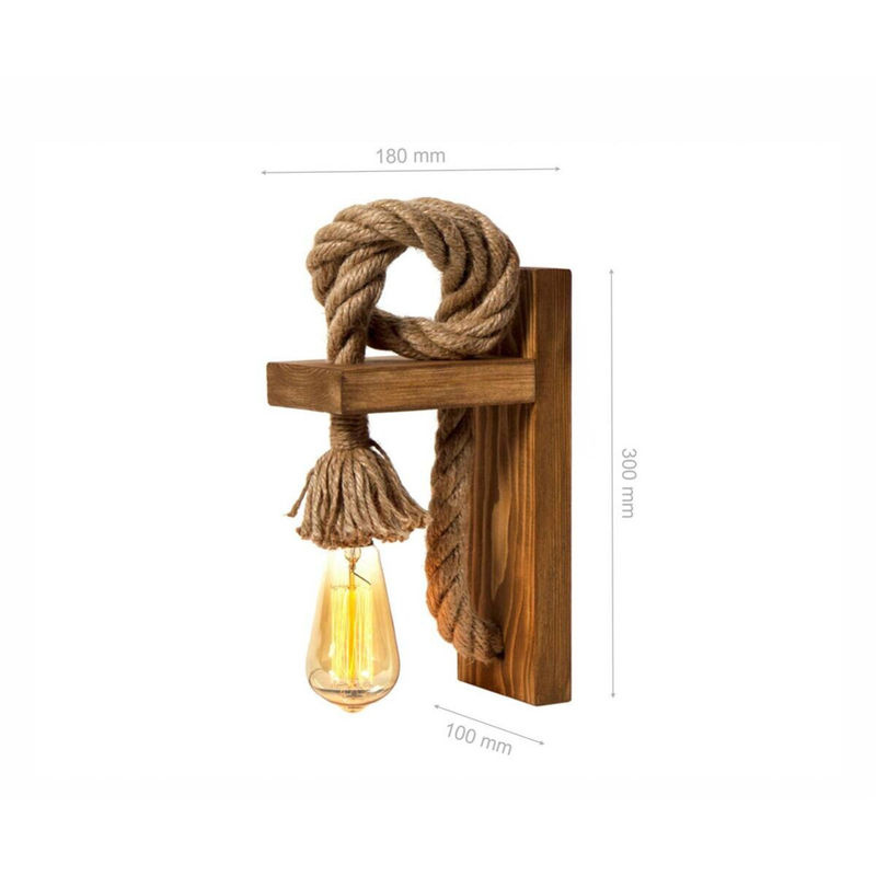 Opviq Wandleuchte Erebos aus Tannenholz in Braun und Gold, E27, B/H/T: 30 x 30 x 10 cm - Bild 3