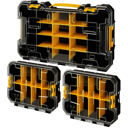 Stanley PRO-STACK Organiser Set Werkzeugkiste, stapelbar, transparent/schwarz