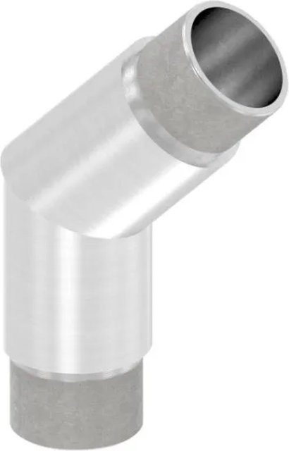 FeNau Eckbogen aus Edelstahl in Silber, gebürstet, für Rohr Ø 33,7 x 2,0 mm, 135 Grad, steckbar - Bild 1