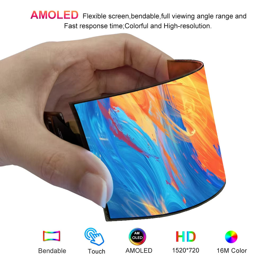 Wisecoco 5,1 Zoll Flexibles OLED-Display mit Touchscreen, Biegbarer AMOLED-Bildschirm 720x1520 HD MIPI für Raspberry Pi und DIY-Projekte - Bild 3