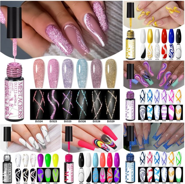 MEET ACROSS Glitzer-Nagellack-Set, 6-teilig, Schimmernd - Bild 1