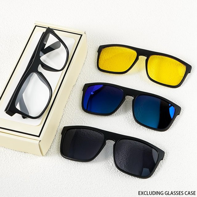 Dote Clip-On-Brille, rectangular, women, Vollrand, plastic, yellow - Bild 1