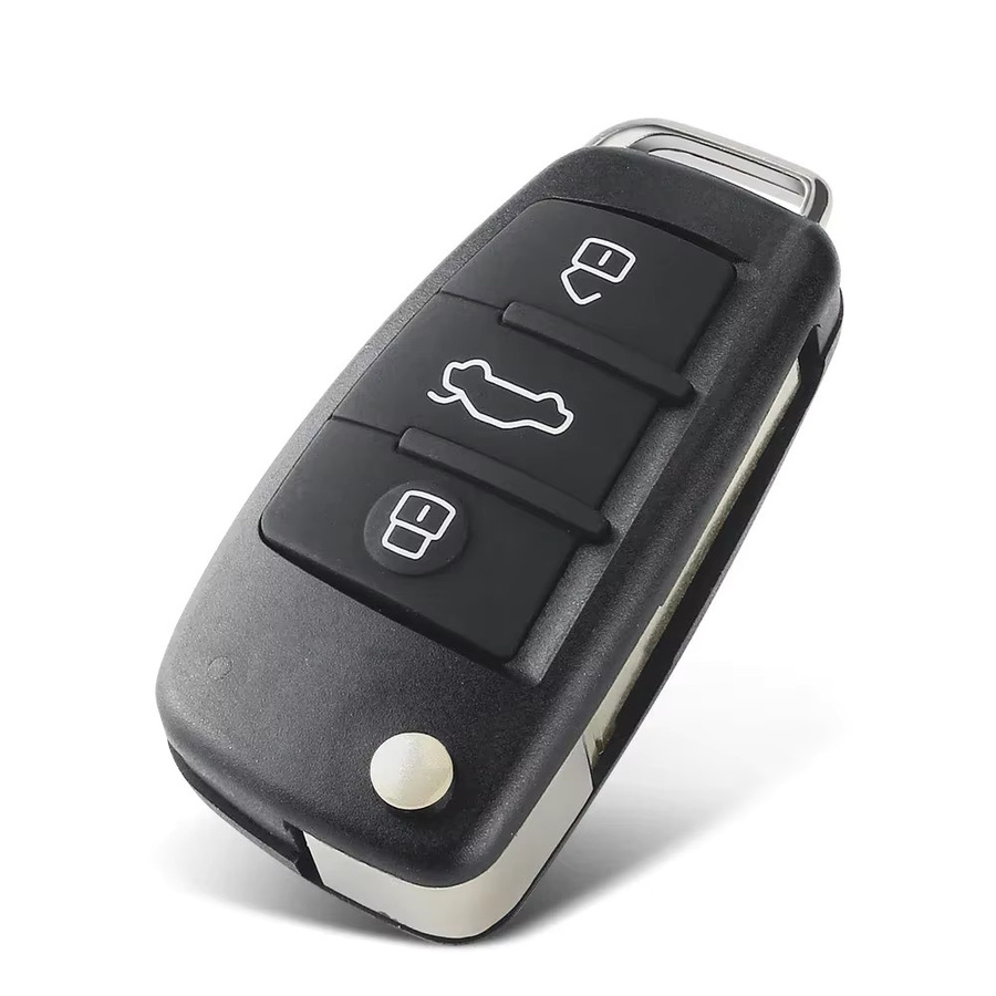 Keyyou Flip Folding Remote Autoschlüssel Etui mit ungeschnittener Klinge in Schwarz für Audi A2 A3 A4 A6 A6L A8 S5 Q7 TT - Bild 2