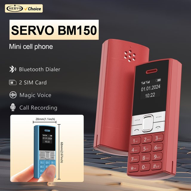SERVO BM150 Super Mini-Handy in Schwarz mit Bluetooth und 2 SIM-Karten Unterstützung (2G GSM) - Bild 1
