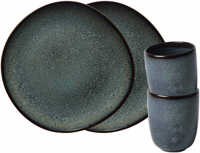 Villeroy & Boch like. Frühstücks-Set Lave 4er Set aus Keramik in Blau - Bild 1