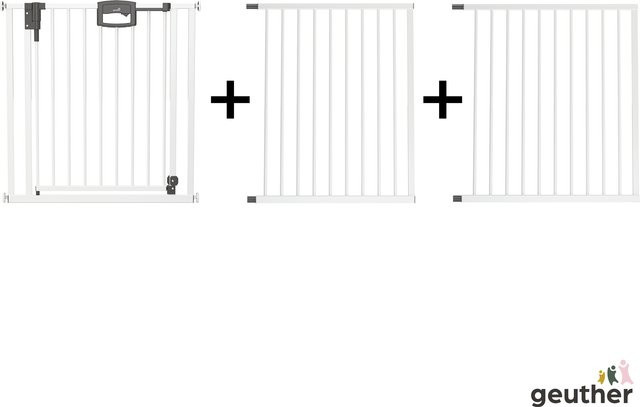 Geuther Tür- und Treppenschutzgitter Easylock Plus zum Klemmen aus Metall in Anthrazit oder Weiß, Breite: 216,5 cm - 224,5 cm - Bild 1
