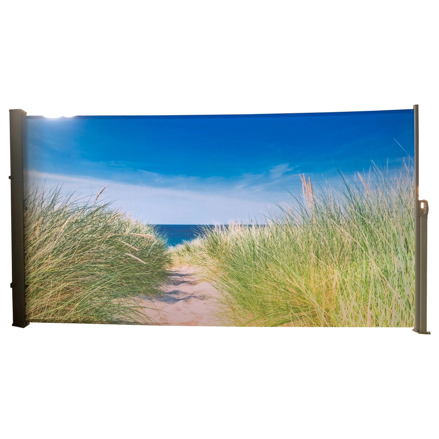 Garden Pleasure Seitenmarkise Motiv Nordseeküste mit Federrolle in Schwarz und silbergrau, Höhe: 160 cm - Bild 2