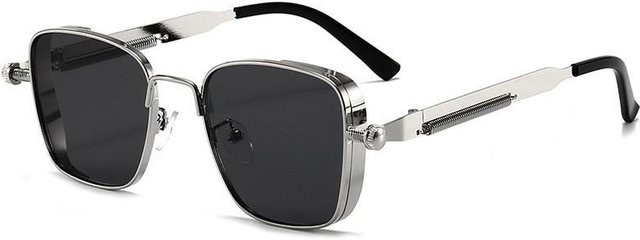 Lucky Black Cat Sonnenbrille, Vollrand, Square, Metall, grau, Herren, polarisiert - Bild 1
