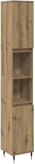 vidaXL Badschrank Artisan-Eiche in Braun mit Türen und offenen Regalen im industriellen Stil, B/T/H: 30 x 30 x 190 cm - Bild 1