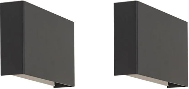 QAZQA 2er Set Moderne Wandleuchten Otan in Schwarz aus Aluminium mit Up-Down Lichteffekt und Dimmfunktion - Bild 1
