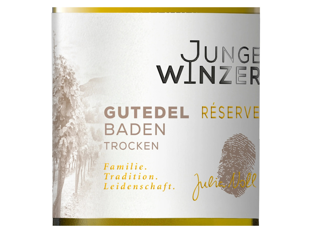 Junge Winzer Gutedel Reserve Baden trocken Weißwein 2024 0,75 l - Bild 2