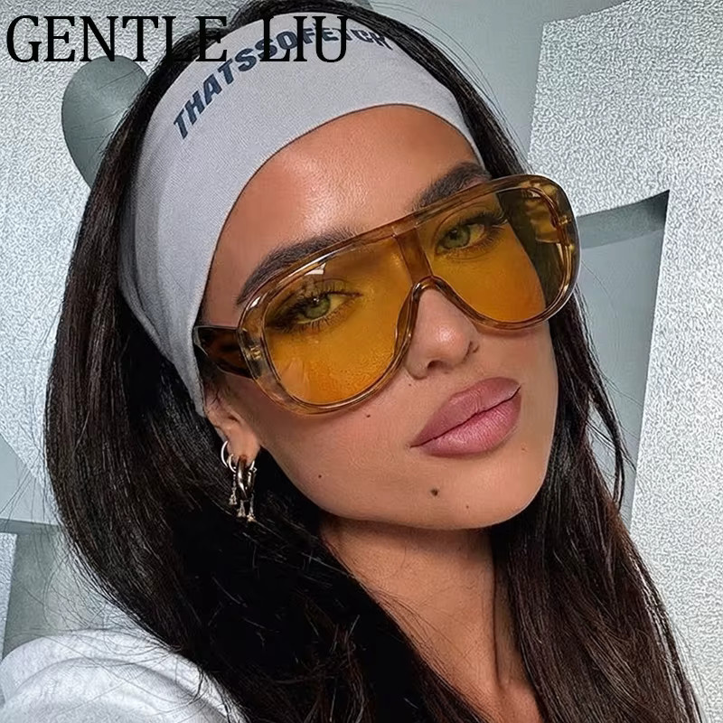GENTLE LIU Sonnenbrille Wrap-Around, Vollrand, Kunststoff, Schwarz, Damen - Bild 2