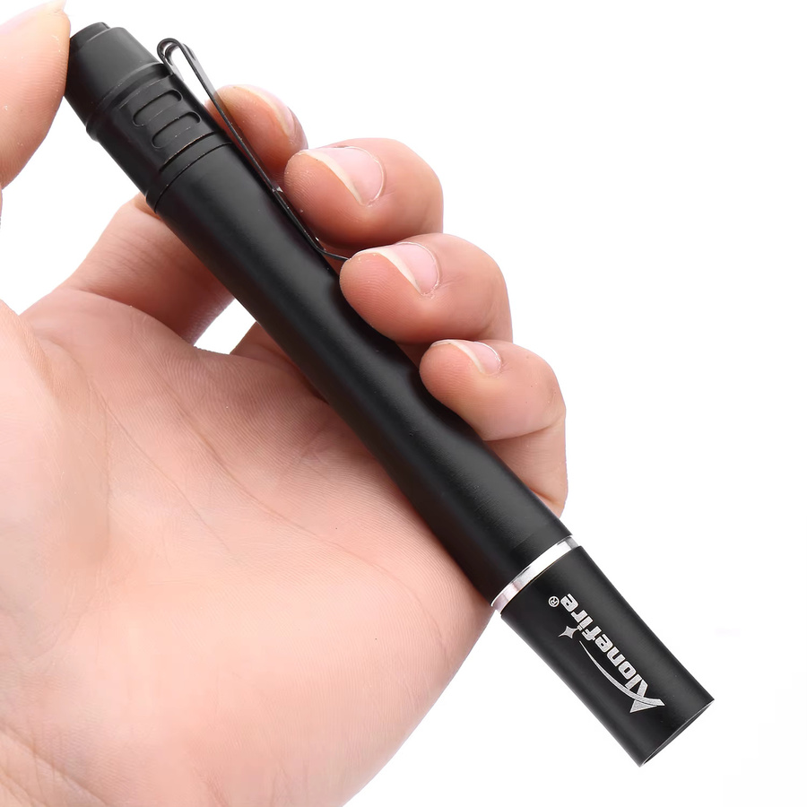 Alonefire 3W LED-Stiftlampe Mini-Taschenlampe in Schwarz für Notfall, Wandern und Arbeit mit AAA-Batterie - Bild 2