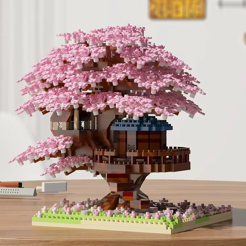 CONUSEA Baumhaus DIY Mini-Bausteine Set aus Kunststoff in Schwarz und Bunt - Bild 2
