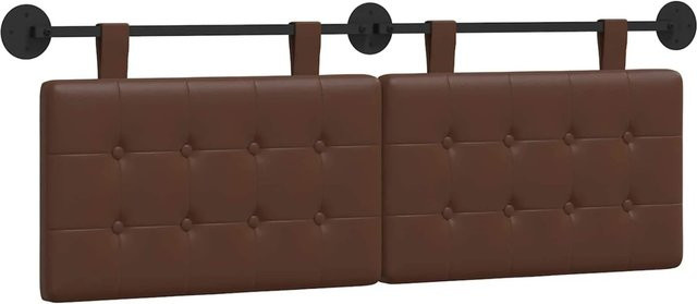 vidaXL Hängendes Kopfteil aus Kunstleder in Braun mit geometrischem Design, Breite: 150 cm, Höhe: 55 cm, Tiefe: 5 cm - Bild 1