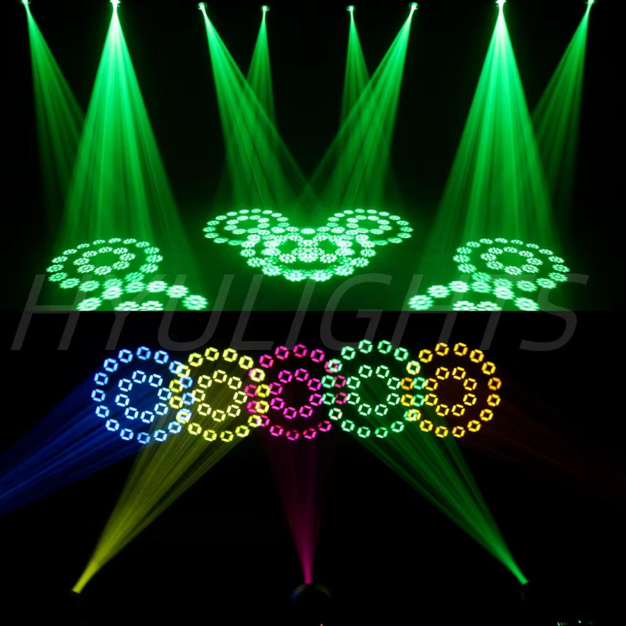 HYULIGHTS LED Moving Head Light 180W in Schwarz mit Beam-, Spot- und Zoom-Funktion, 24 rotierenden Prismen, 14 Gobos sowie 11-Farben- und 7-Farben-Rad für die professionelle DJ-Bühnenbeleuchtung - Bild 3