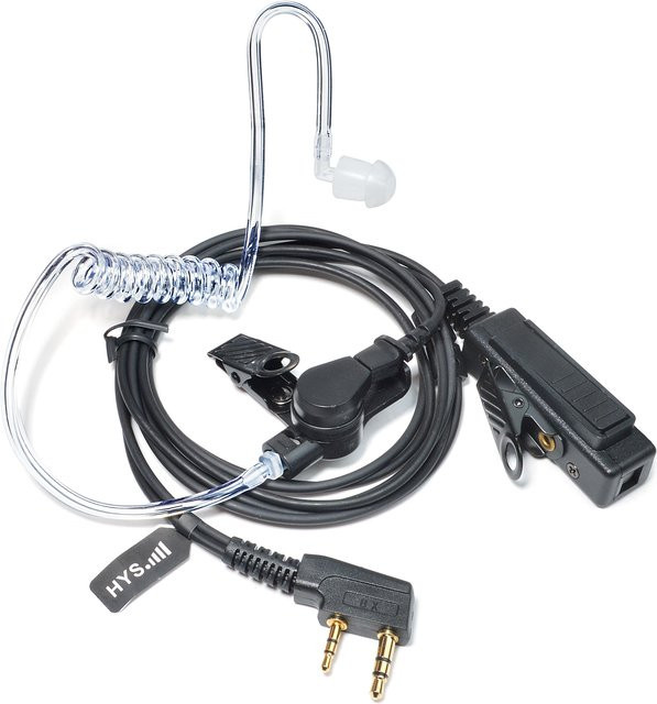 YNIBST 2-poliger K-Typ Luft-Ohrhörer mit verdecktem Akustikrohr in Schwarz, kompatibel mit Ham CB Radio, Baofeng BF-888S, UV-5R und Kenwood Walkie Talkie - Bild 1