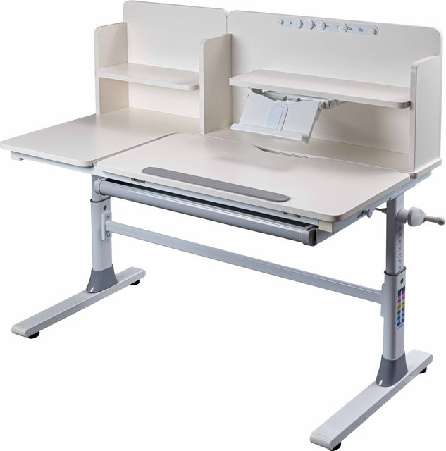 INTER LINK Schülerschreibtisch Sören in Weiß, höhenverstellbar und neigbar, B/T/H: 120 x 60 x 96 cm - Bild 1