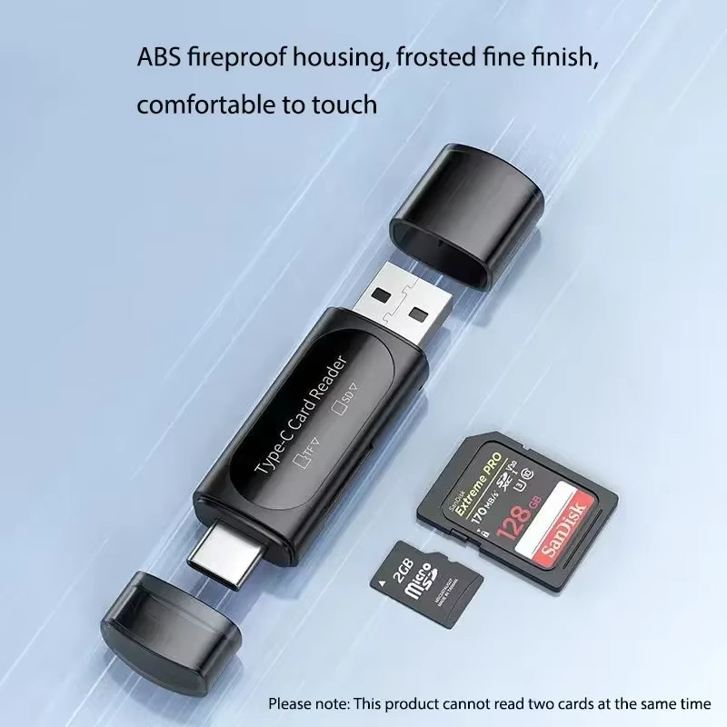 Tutew 4-in-1 USB-C Kartenleser für Mini SD und TF Karten, schwarzer externer Speicher mit USB 2.0 Anschluss - Bild 3