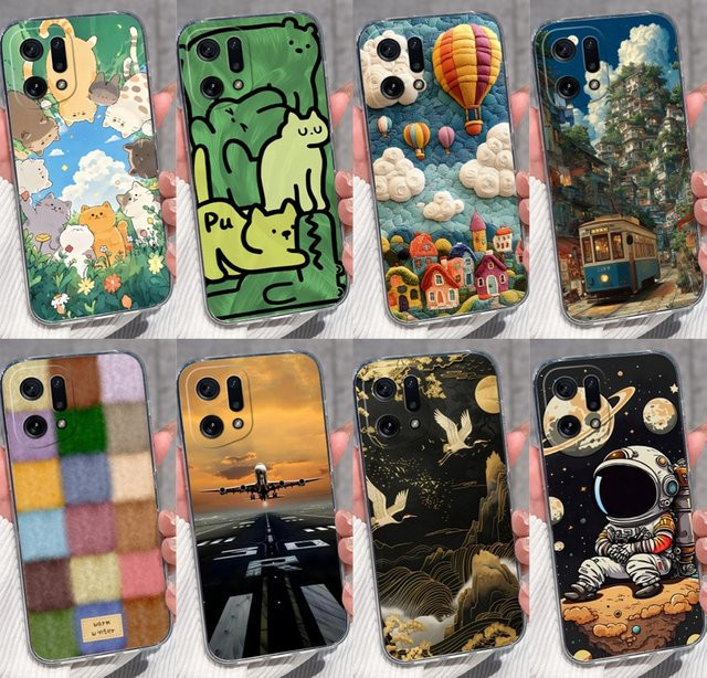 Transparentes TPU Handycase mit Astronauten-Muster für Oppo Find X5, X5 Pro, X5 Lite, X7 und X7 Ultra - Bild 1