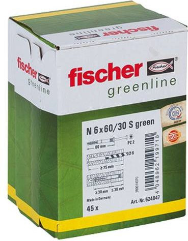 Fischer Nageldübel aus Nylon in Multicolor, Länge: 60 mm, Durchmesser: 6 mm, 45 Stück - Bild 1