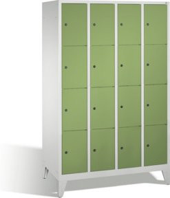 C+P Fächerschrank Classic auf Füßen mit 16 Fächern, Korpus Lichtgrau und Front Resedagrün, H x B x T: 185 x 119 x 50 cm - Bild 1