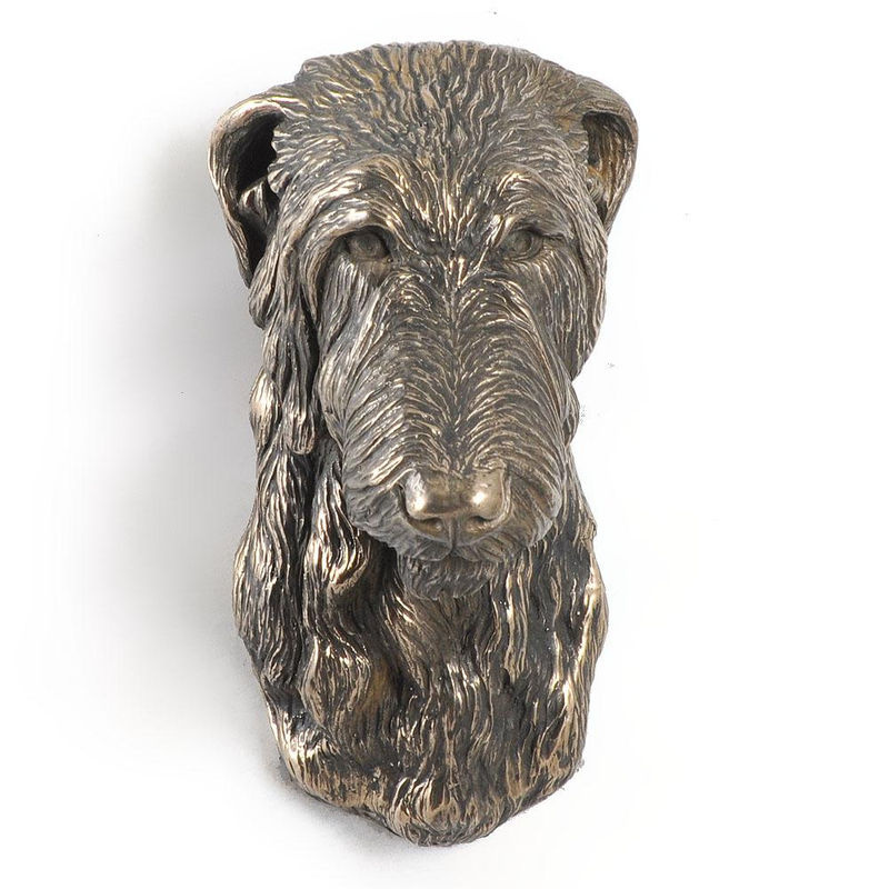 Hängende Hundestatue Scottish Deerhound Büste von Art-Dog in Braun aus Kunstharz und Metall - Bild 6