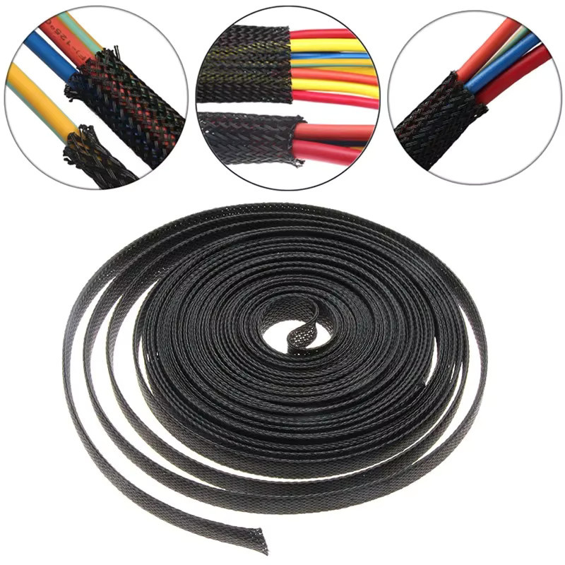 Flexibler Kabel-Schutz aus geflochtenem Drahtgitter für TV, Audio und PC, 3 m, Schwarz - Bild 4