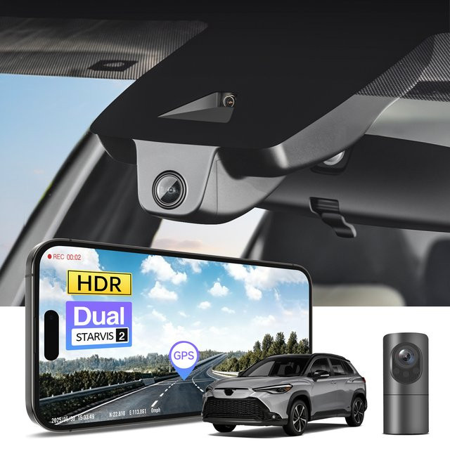 Mangoal 4K HDR Dashcam mit STARVIS 2 Sensor für Toyota Corolla Cross & Corolla Cross Hybrid 2022-2026, Schwarz, inklusive GPS und 5GHz WLAN mit App-Steuerung - Bild 1
