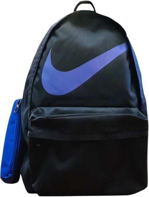 Nike Unisex Rucksack mit großem Logo und Federmäppchen in Dunkelblau Lila Schwarz BZ9812-454 - Bild 1