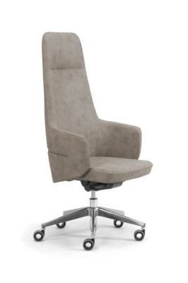 Chefsessel Hochlehner Leyform OPERA in Grau mit Armlehnen, Synchronmechanik und Kunstleder ECOPELLE, B/T/H: 49 x 47 x 136,5 cm - Bild 1