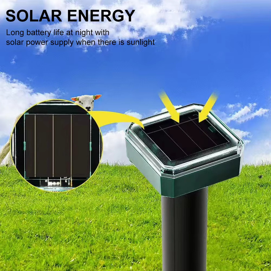 Solarbetriebener Ultraschall-Vibrationsvertreiber von APWIKOGER zur Maulwurfs- und Schlangenabwehr für Garten, Hof und Farm mit 600mAh Akku - Bild 2