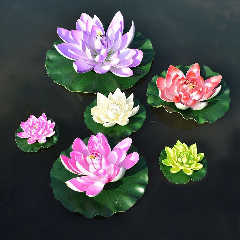 Schwimmende künstliche Lotusblume von Garden Supplies My in Multicolor für Teich und Gartendekor - Bild 1