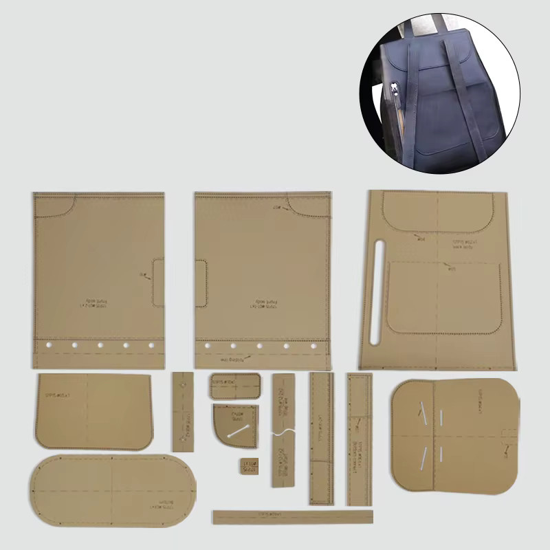 YOMDID 15er Set Leder-Schablonen für die DIY-Herstellung von Umhängetaschen, Rucksäcken und Schultaschen - Bild 2