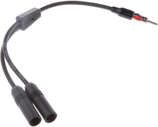 perfeclan Antennenadapter Y-Stecker auf 2 Buchsen in Schwarz für Aftermarket-Radios - Bild 1