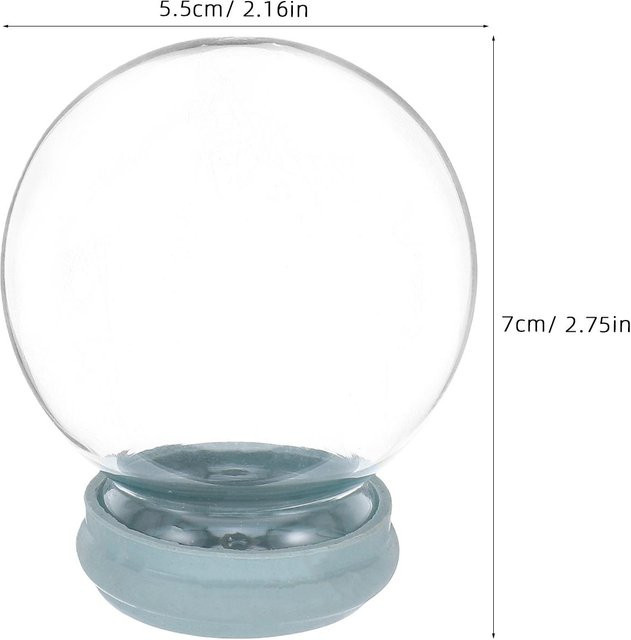 Leere Glas Schneekugel zum Befüllen für DIY-Projekte, transparent, B/T/H: 7 x 5,5 x 5,5 cm - Bild 1