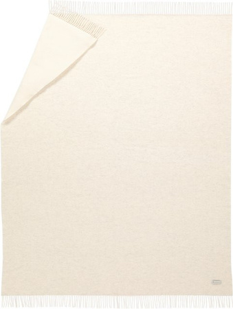 Biederlack Wohndecke Marmor Stone in Beige und Weiß aus Wolle und Kaschmir