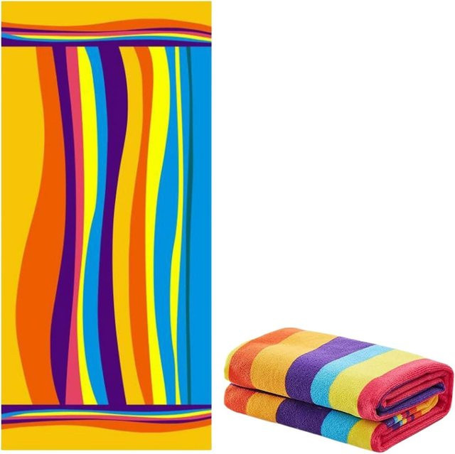 Buntes gestreiftes Strandtuch von JMG Household Supplies in Multicolour, schnelltrocknend, B/H: 35 x 75 cm - Bild 1