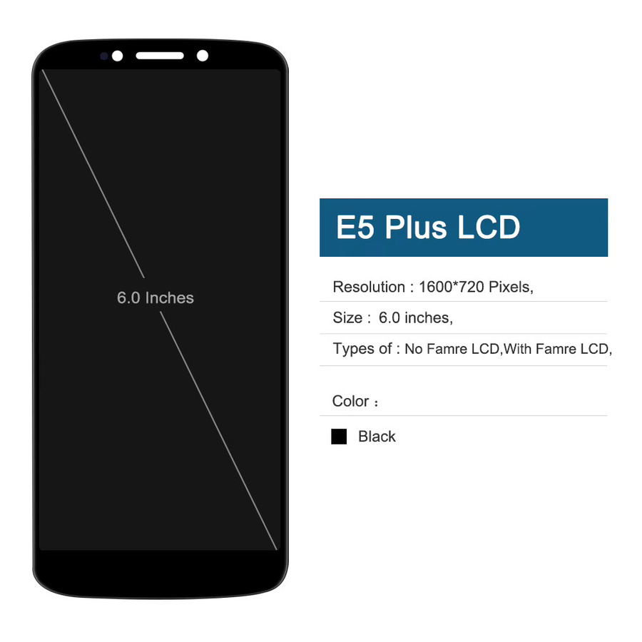 Motorola Moto E5 Plus LCD Display Touchscreen mit Rahmen in Schwarz, 6,0 Zoll - Bild 2