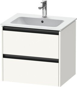Duravit Waschtischunterschrank Ketho.2 in Weiß Matt mit 2 Schubladen, wandhängend, B: 61 cm, T: 48 cm, H: 55 cm - Bild 1