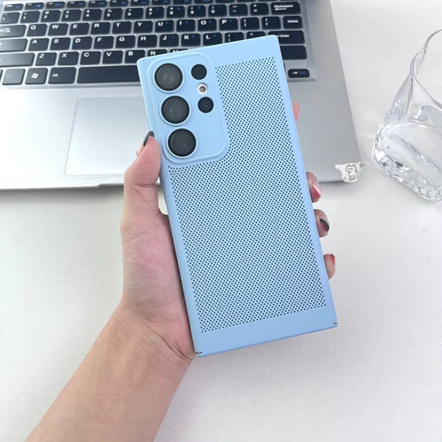 Stoßfeste und rutschfeste Samsung Handyhülle mit matter Oberfläche und Wärmeableitung für S26 S25 S24 S23 FE Plus Ultra in Pink oder Blau - Bild 2
