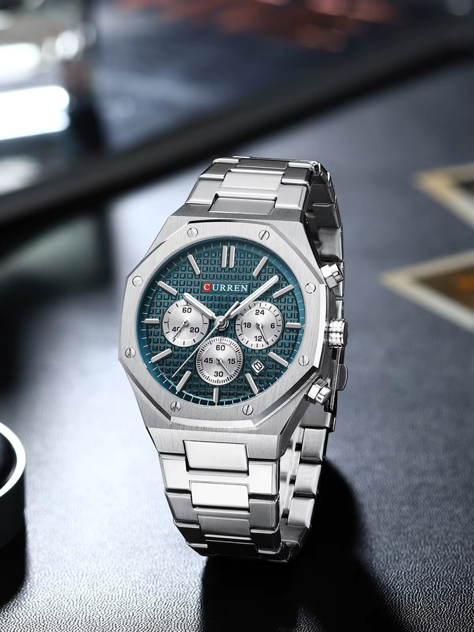 CURREN Chronograph, Edelstahl, Eckig, Gold, Herren - Bild 4