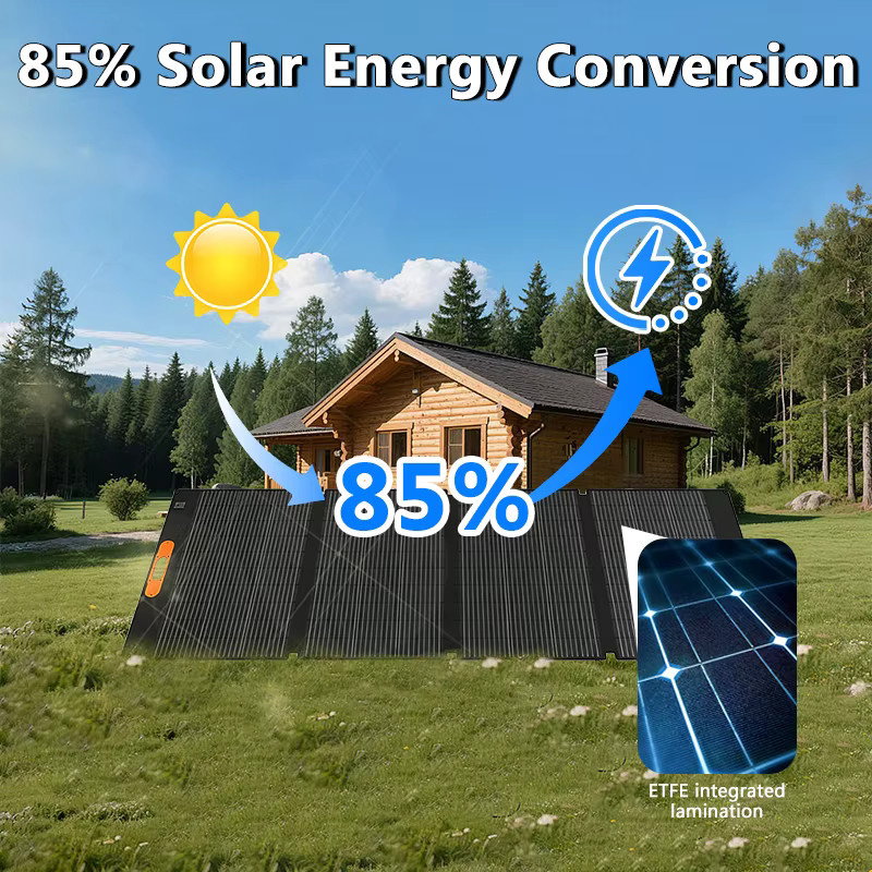 CHUBAN Flexibles 420W Solarpanel Set, Monokristallines Solarladegerät in Schwarz, Wasserdicht für Camping und Kraftwerke - Bild 1