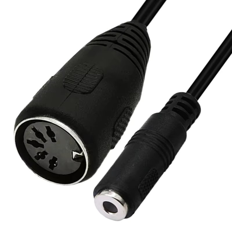 BSN Stereo-Audio-Adapterkabel von 3,5 mm Klinke auf 5-poligen MIDI-DIN-Stecker, Schwarz, Länge: 0,5 m - Bild 3