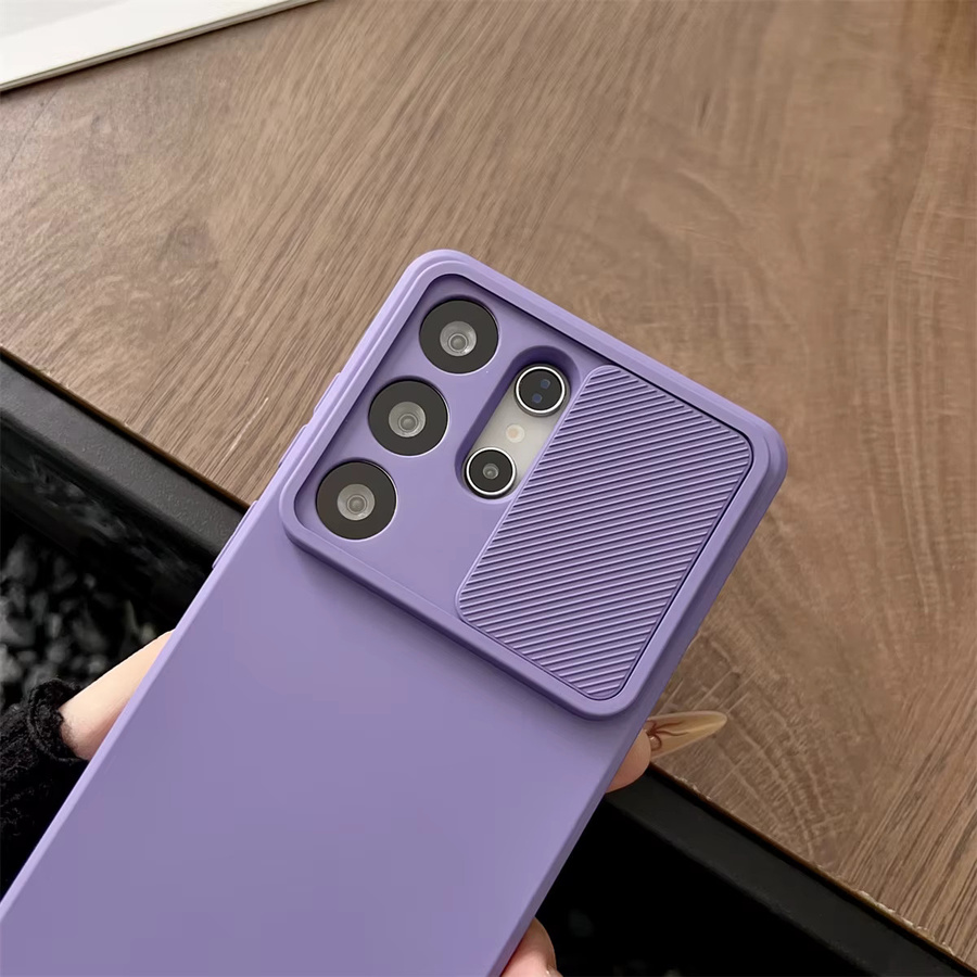 Flüssige Silikon Schiebekamera Schutzhülle für Samsung Galaxy S26 Ultra S25 S24 FE S23 S22 S21 Plus A56 A36 A06 A16 A55 A35 A15 in Schwarz - Bild 2