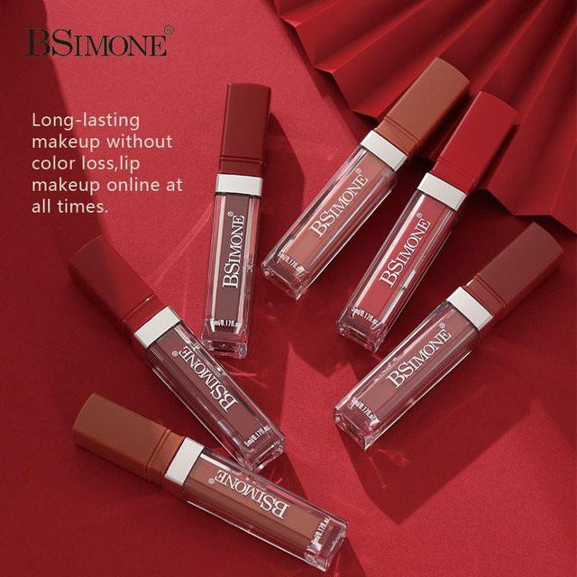 BSIMONE Matte Lip Gloss, flüssiger Lippenstift, rote Farbtöne - Bild 1
