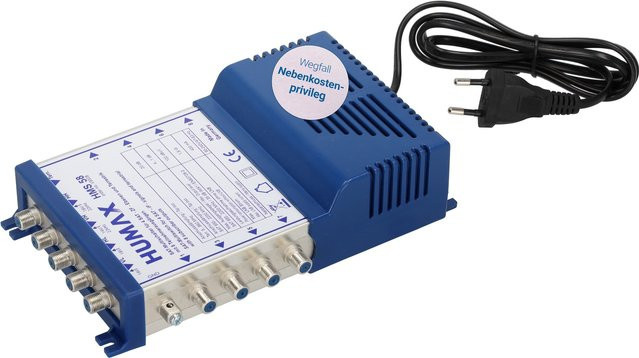 Humax HMS 58 Multischalter und Verteiler mit 5 Eingängen und 8 Teilnehmern in Blau - Bild 2