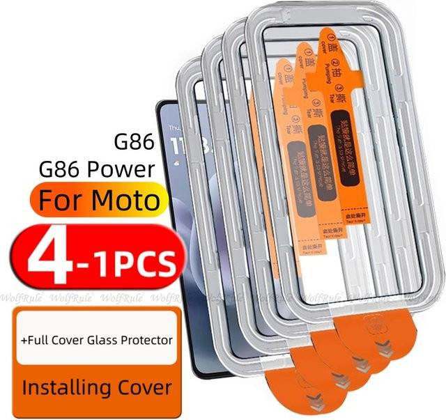 Motorola Moto G86 und Moto G86 Power Panzerglas Schutzfolie mit Vollabdeckung und Kleber in Transparent - Bild 1