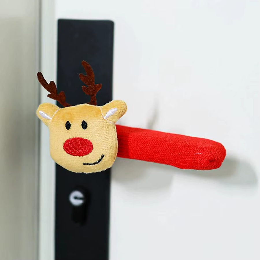 4er Set Weihnachtliche Santa Claus Türklinke Abdeckungen in Rot für deine Weihnachtsdekoration - Bild 4
