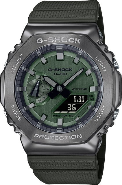 Casio G-Shock Armbanduhr, Quarz, Edelstahl, Grün, 44 mm, Herren - Bild 1
